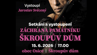 Pozvánka: Setkání 15. 6. 2026 - Záchrana Památníku 1928 - 2026 Škroupův dům